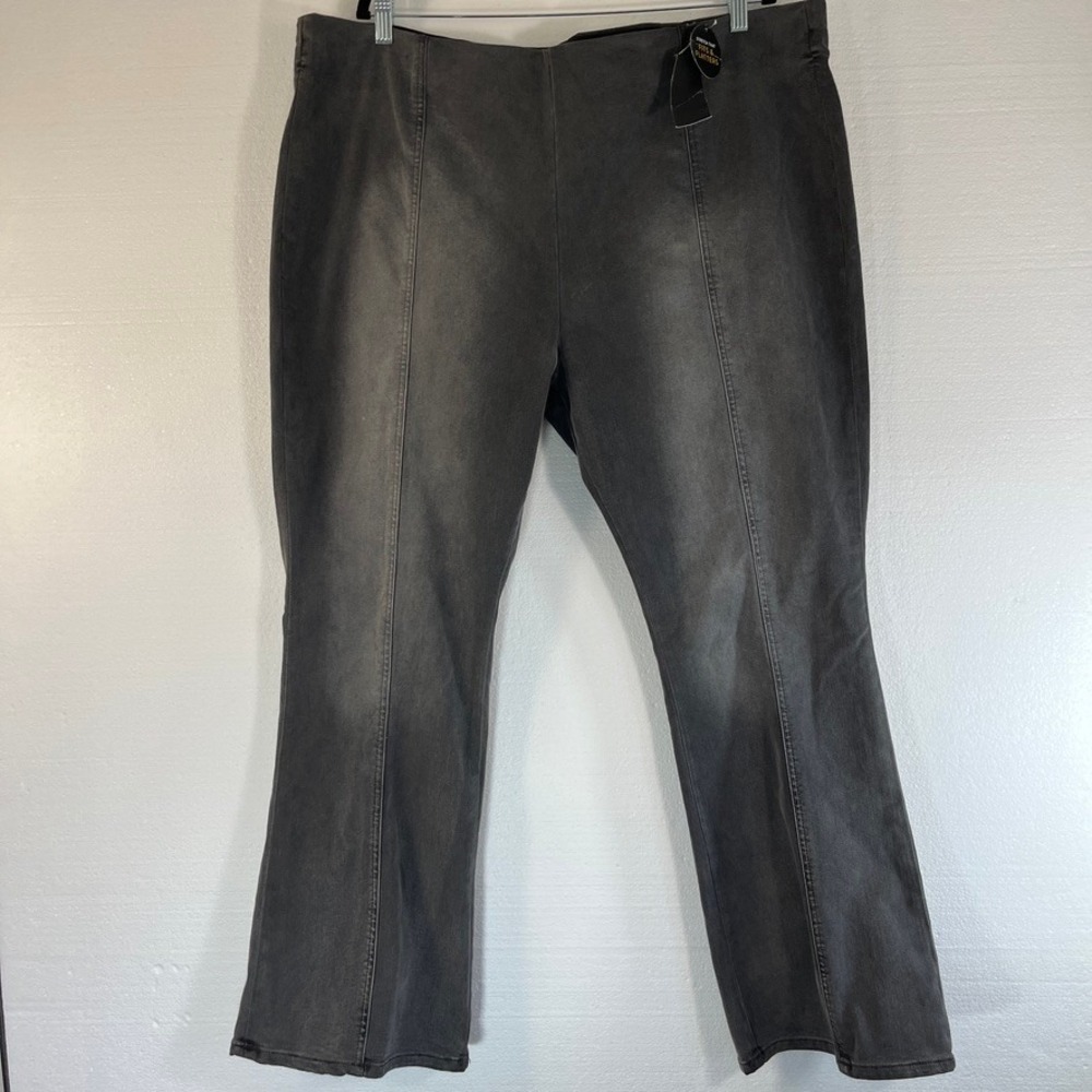 Lee Heritage Womens 44W 2X-Plus Gray Denim Pants‎ High Rise Stretch Bootcut NWT